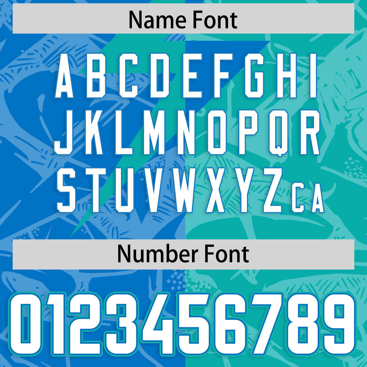 Custom Panther Blue Aqua Split Personalized Lightning Pattern American Football Jersey