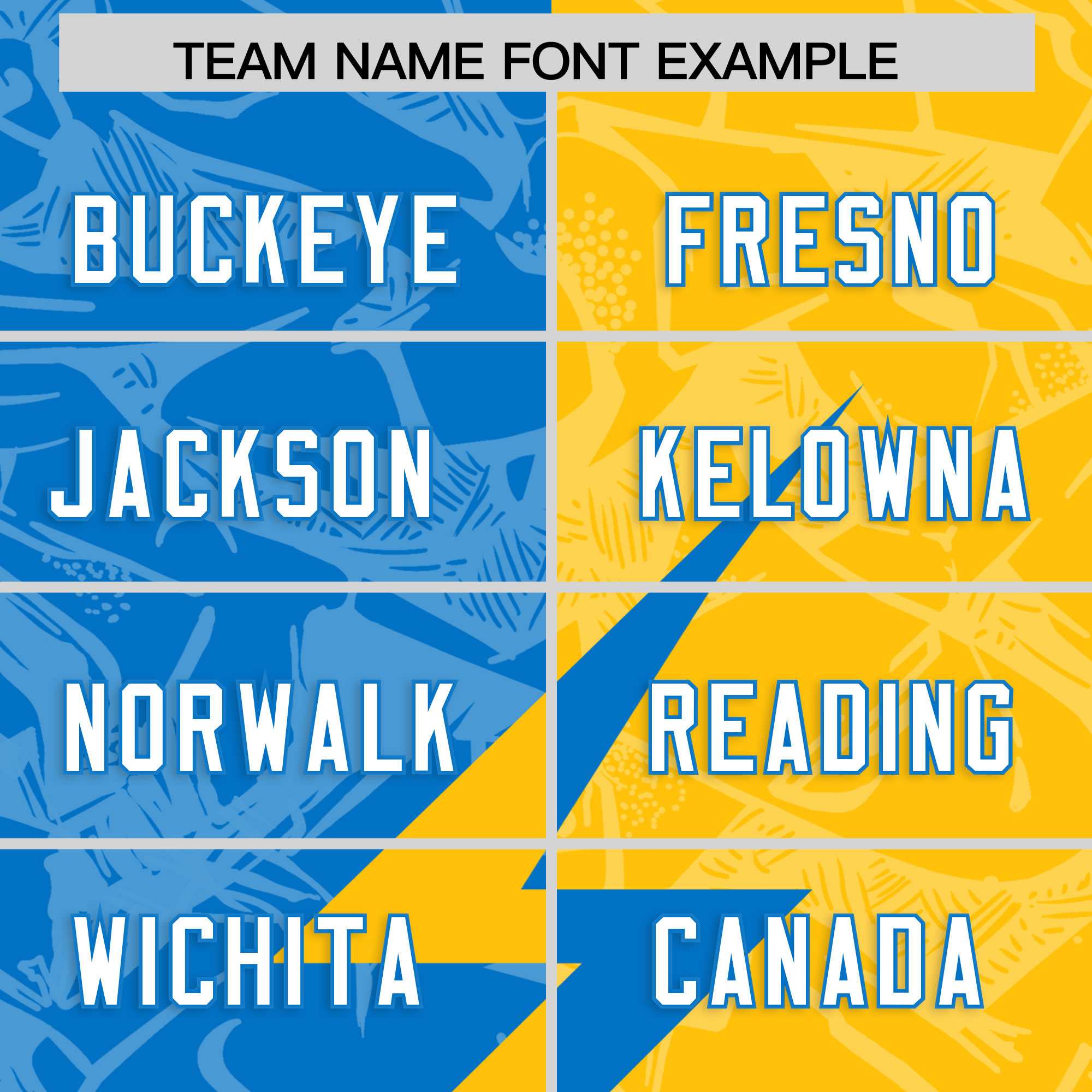 Custom Panther Blue Yellow Split Personalized Lightning Pattern American Football Jersey