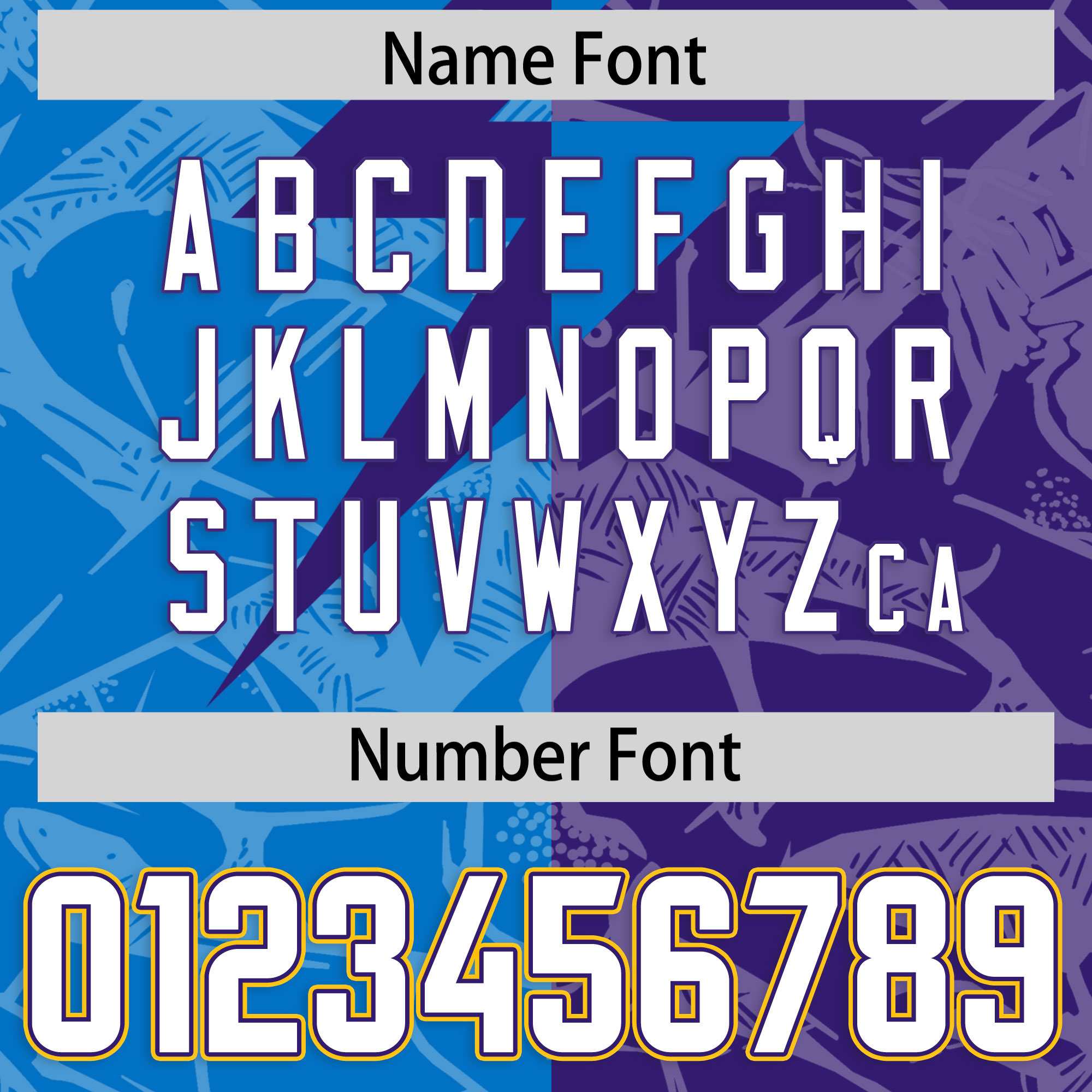 Custom Panther Blue Purple Split Personalized Lightning Pattern American Football Jersey