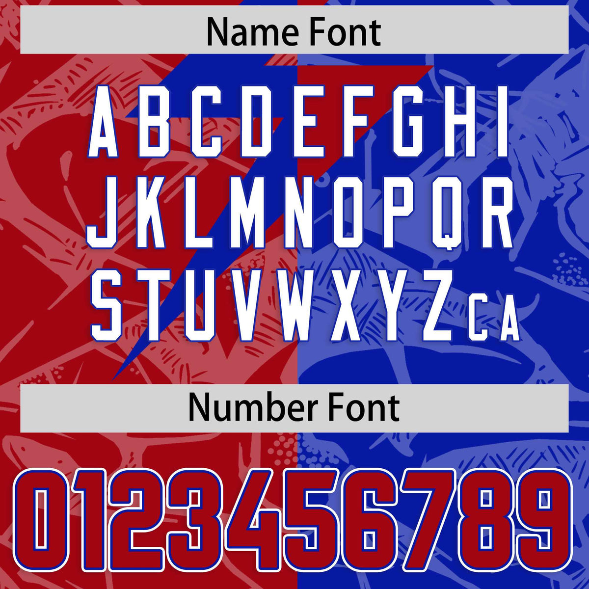 Custom Royal Red Split Personalized Lightning Pattern American Football Jersey