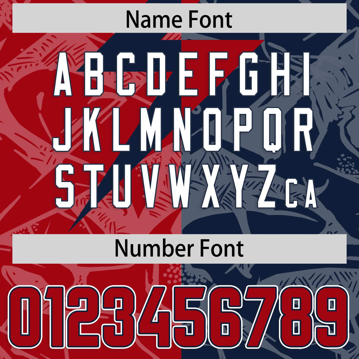 Custom Navy Red Split Personalized Lightning Pattern American Football Jersey