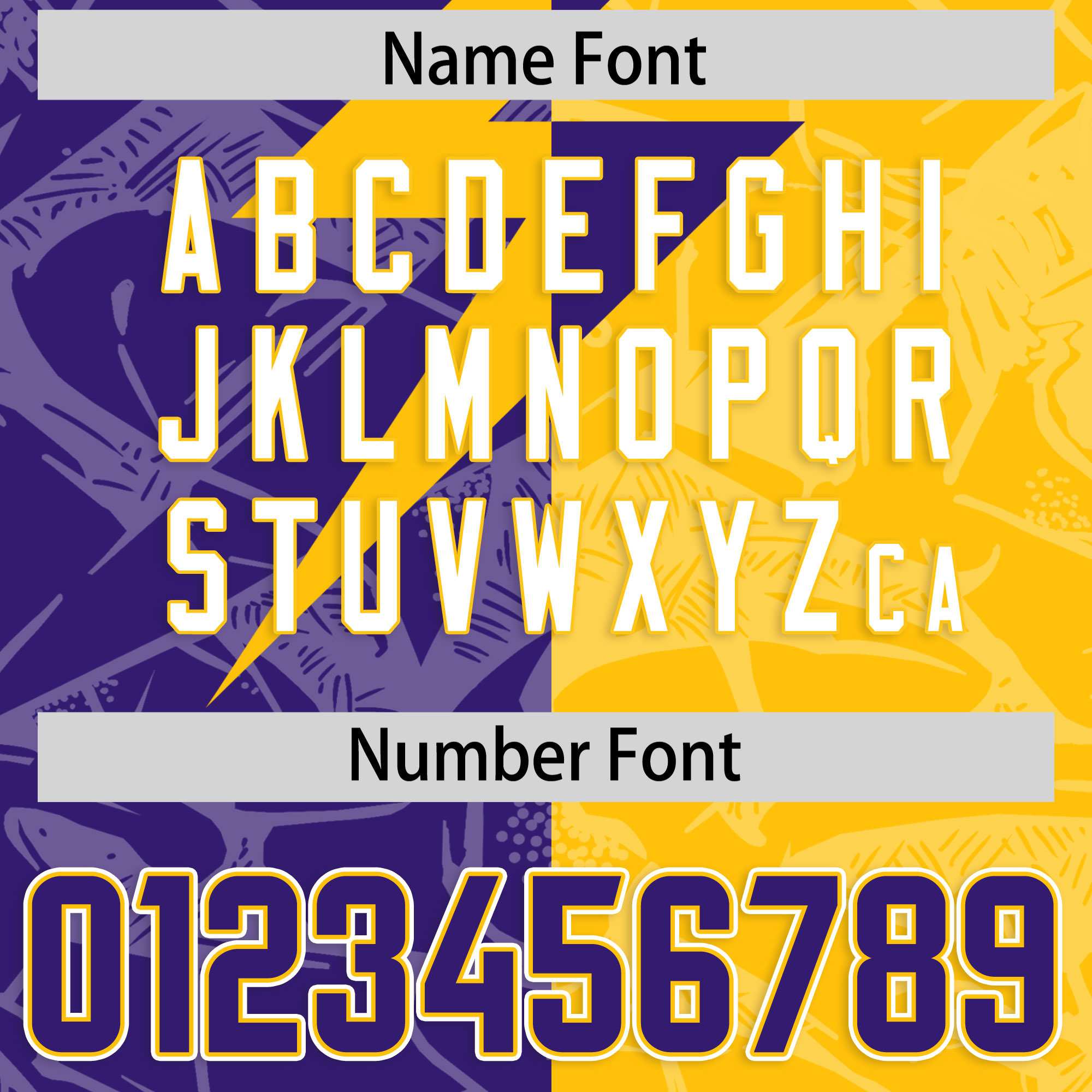 Custom Yellow Purple Split Personalized Lightning Pattern American Football Jersey