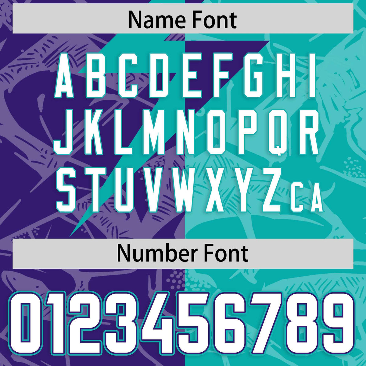 Custom Aqua Purple Split Personalized Lightning Pattern American Football Jersey