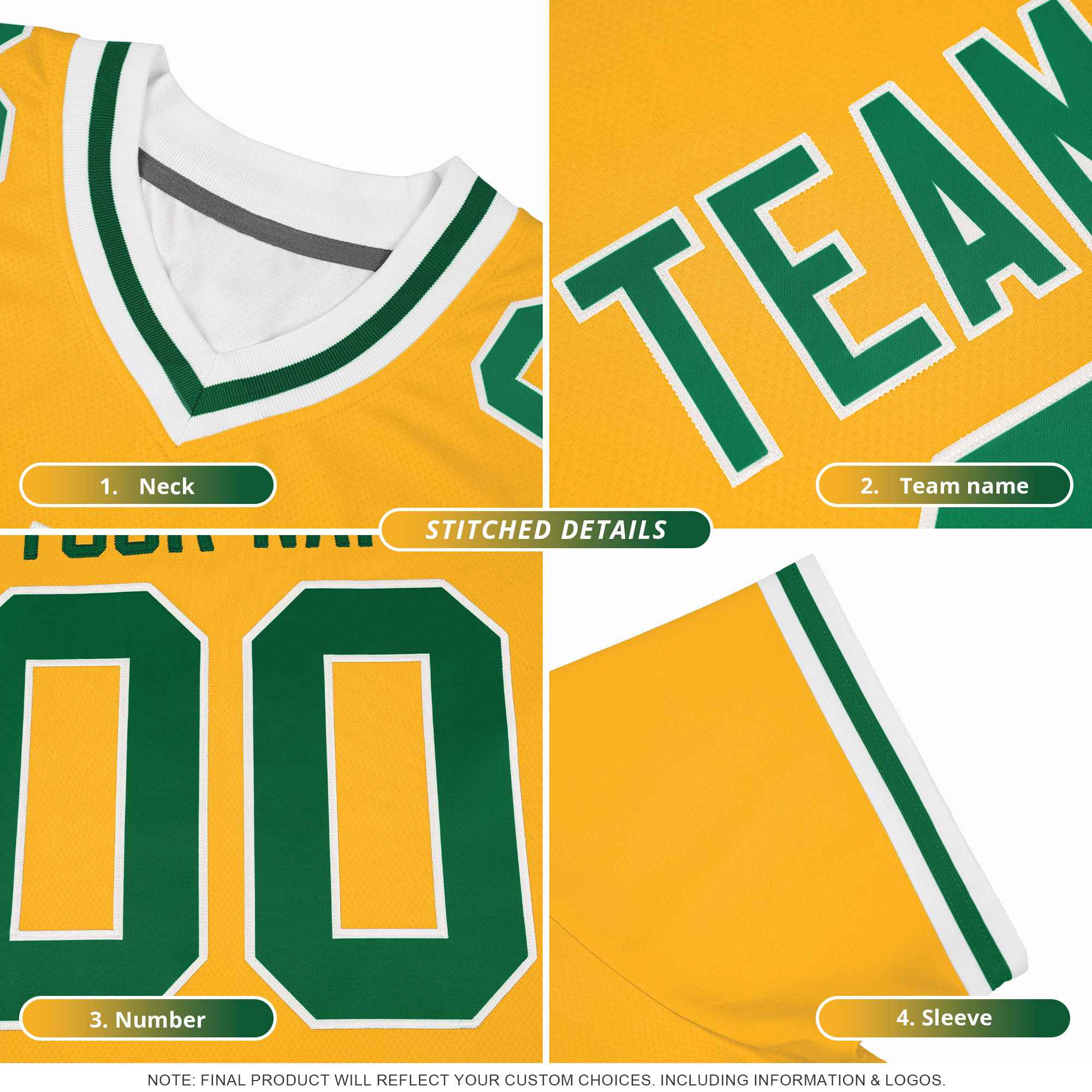 Custom Kelly Green White Split Personalized Lightning Pattern American Football Jersey