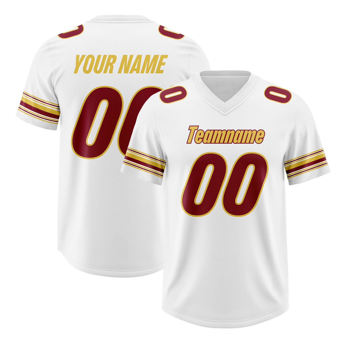 Custom White Red Retro Personalized Sleeve Line Authentic American Football Jersey