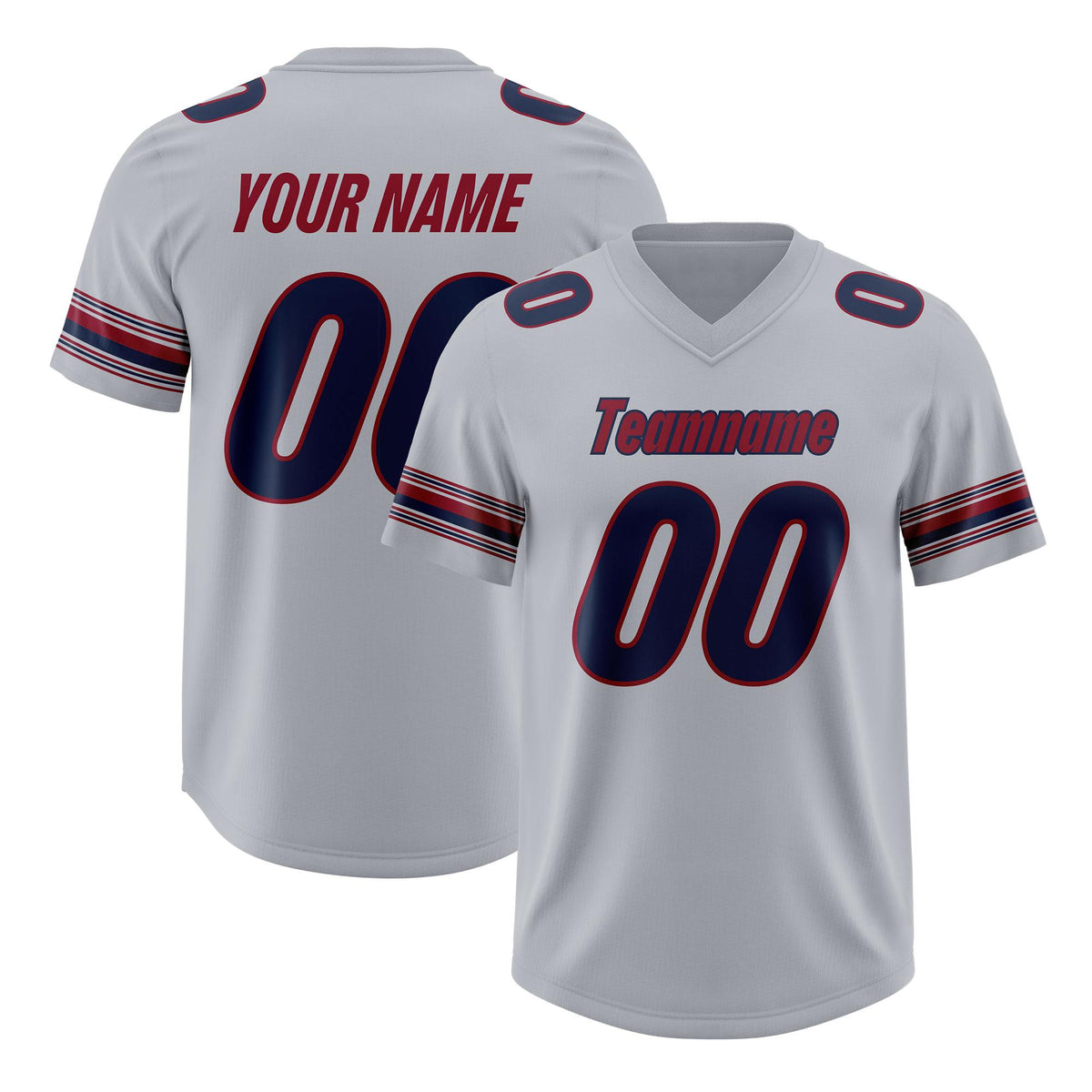 Custom Gray Navy Retro Personalized Sleeve Line Authentic American Football Jersey