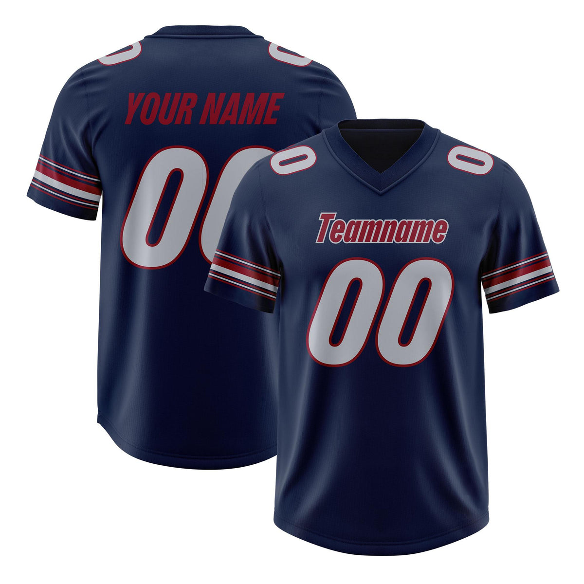 Custom Navy Gray Retro Personalized Sleeve Line Authentic American Football Jersey