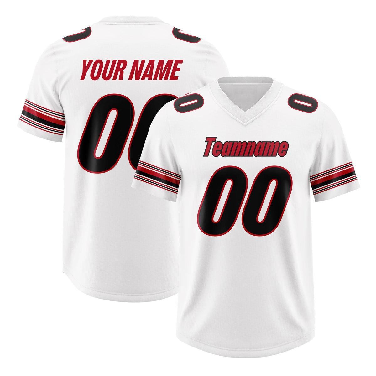 Custom White Red Retro Personalized Sleeve Line Authentic American Football Jersey
