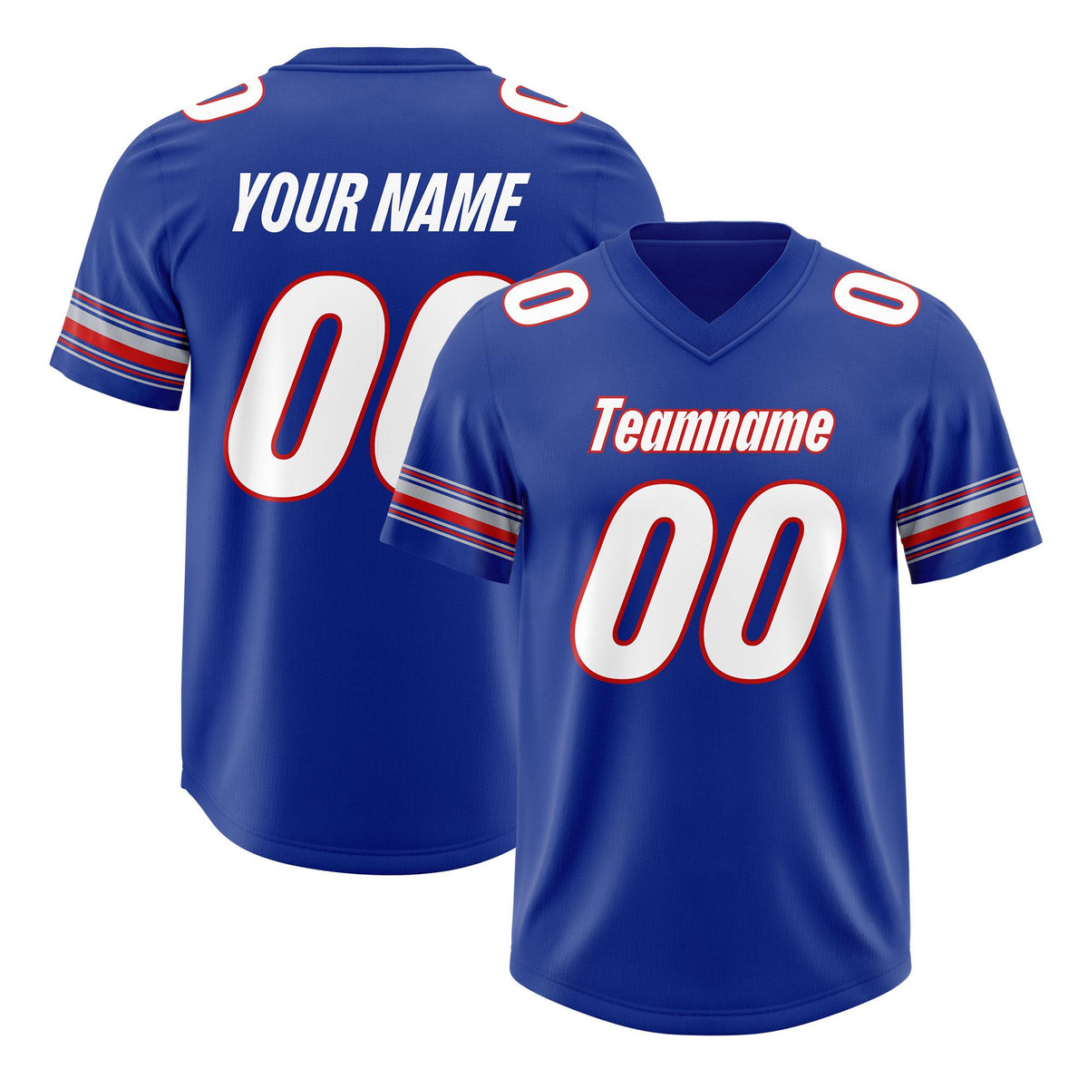 Custom Royal White Retro Personalized Sleeve Line Authentic American Football Jersey