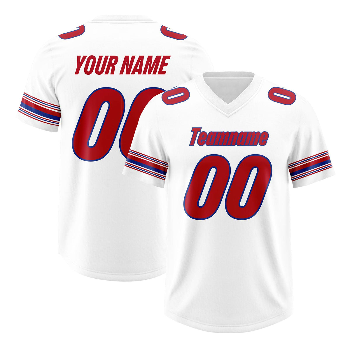 Custom White Red Retro Personalized Sleeve Line Authentic American Football Jersey