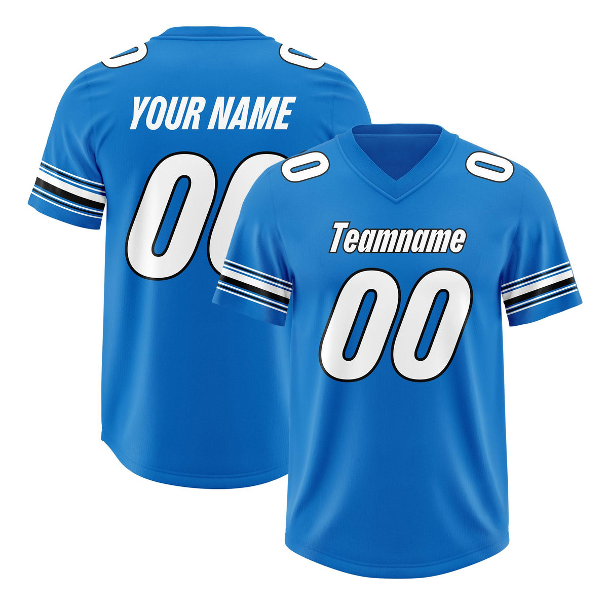 Custom Panther Blue White Retro Personalized Sleeve Line Authentic American Football Jersey