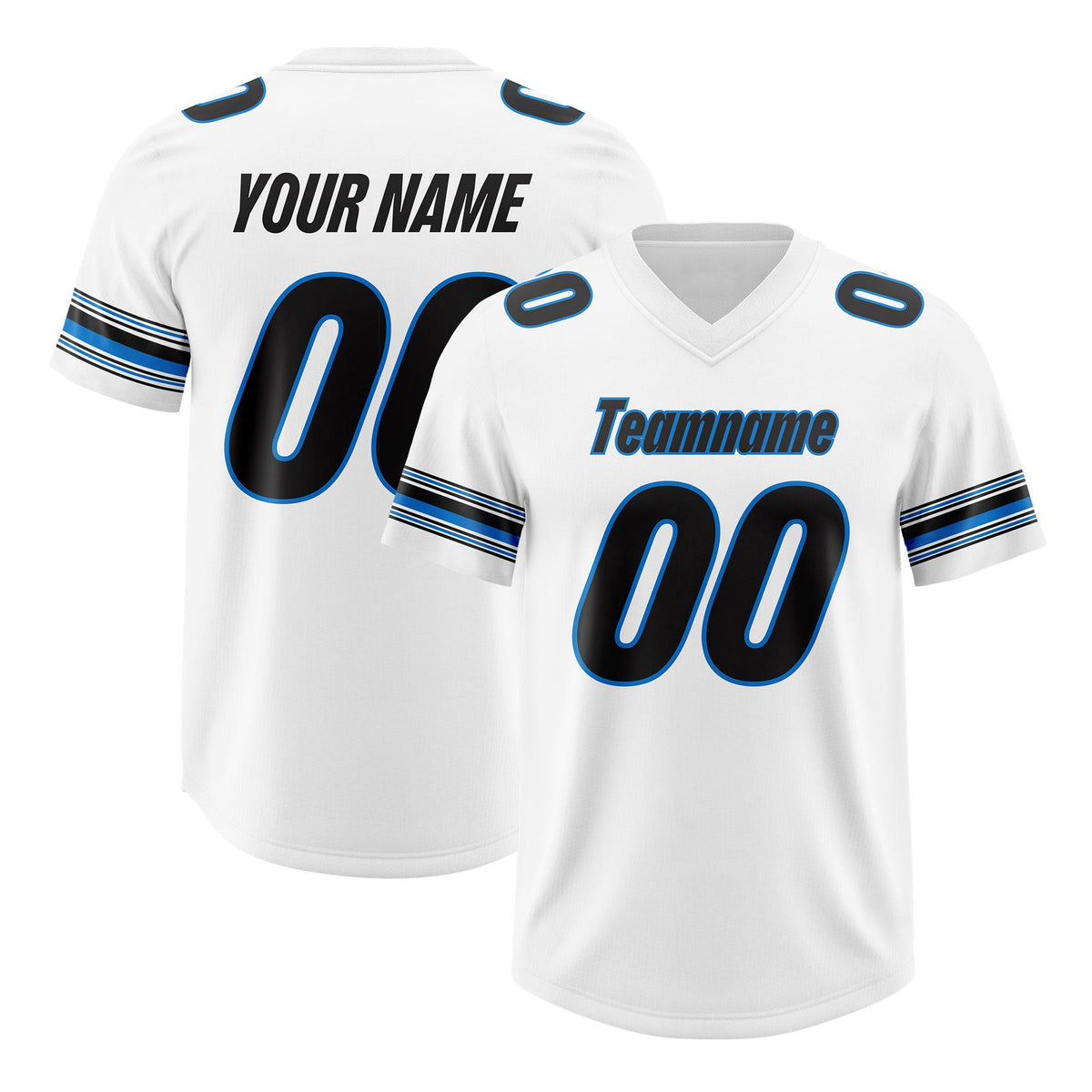 Custom White Black Retro Personalized Sleeve Line Authentic American Football Jersey