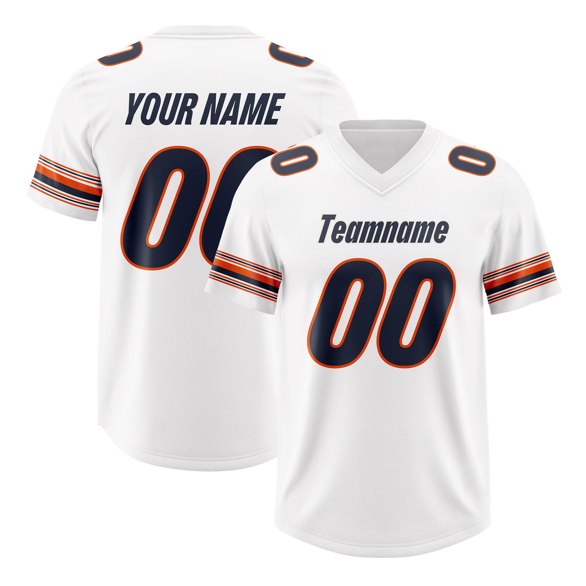 Custom White Navy Retro Personalized Sleeve Line Authentic American Football Jersey