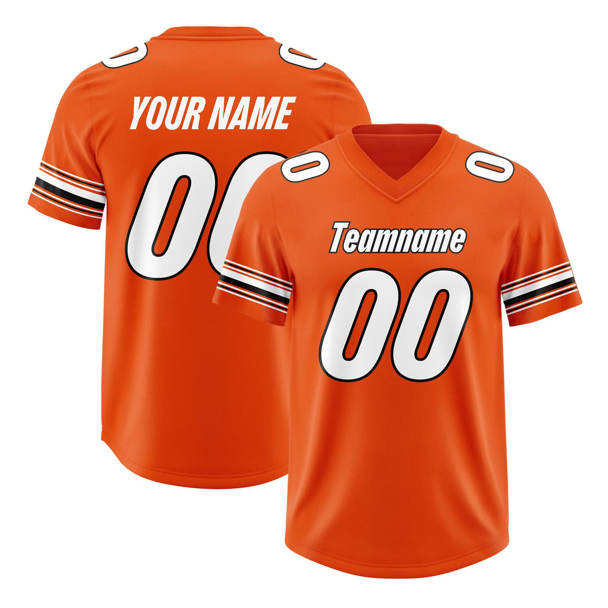 Custom Orange White Retro Personalized Sleeve Line Authentic American Football Jersey