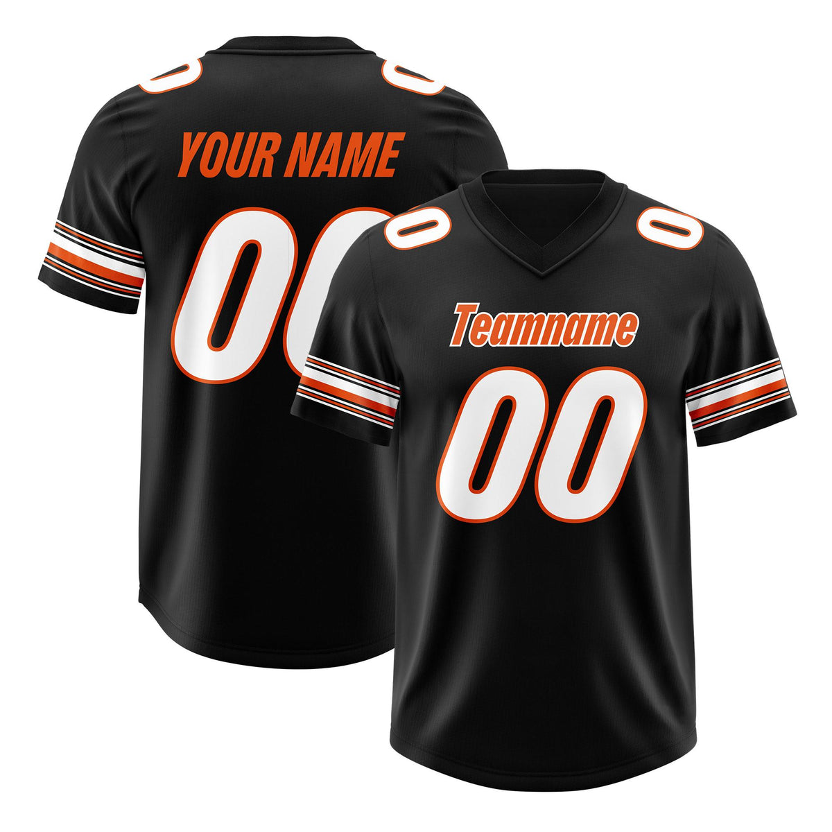 Custom Black White Retro Personalized Sleeve Line Authentic American Football Jersey