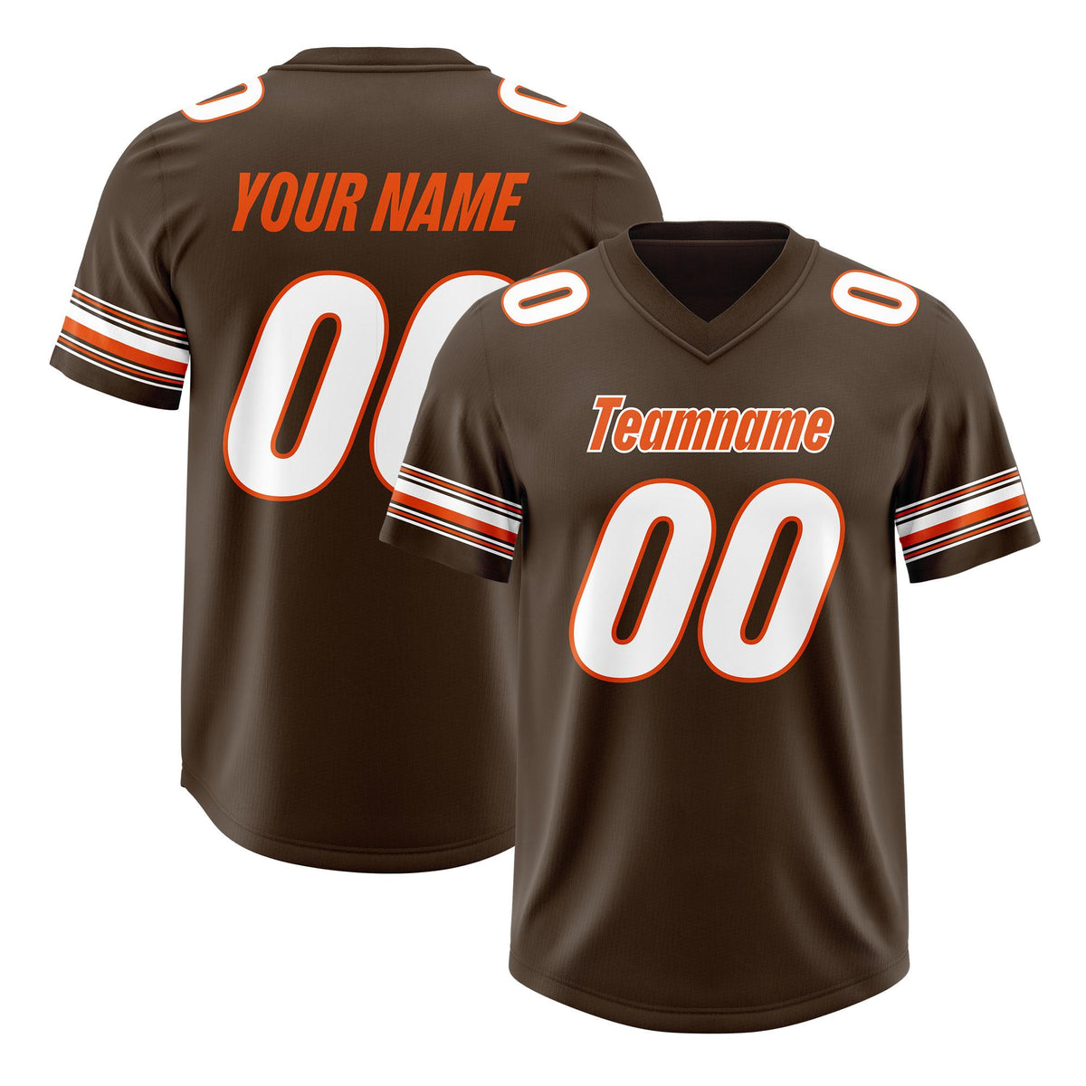 Custom Brown White Retro Personalized Sleeve Line Authentic American Football Jersey