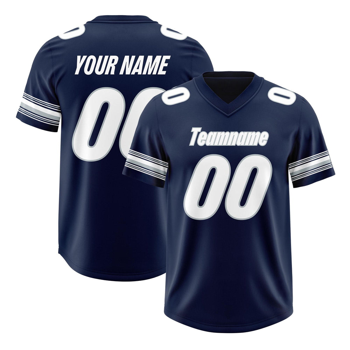 Custom Navy White Retro Personalized Sleeve Line Authentic American Football Jersey