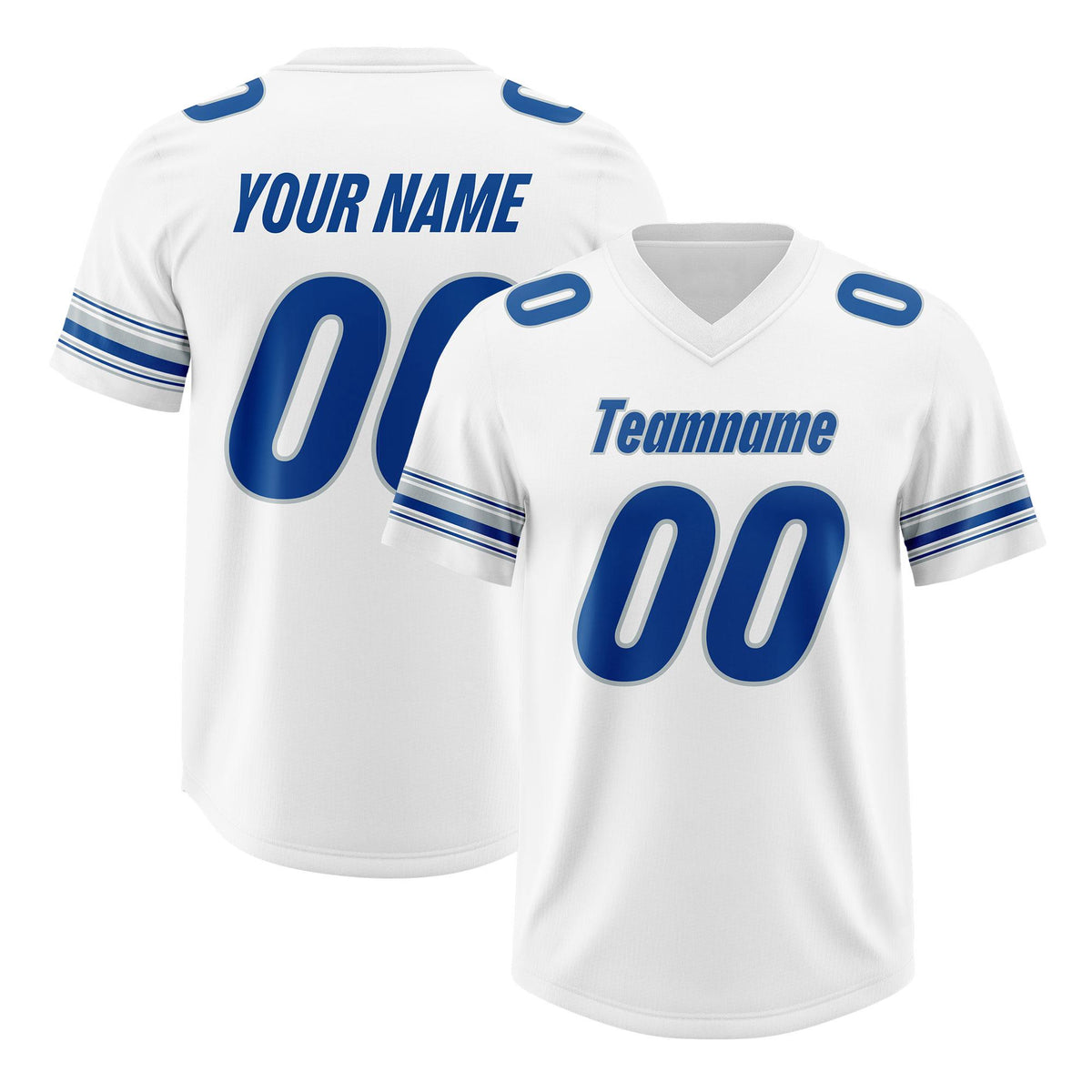 Custom White Royal Retro Personalized Sleeve Line Authentic American Football Jersey