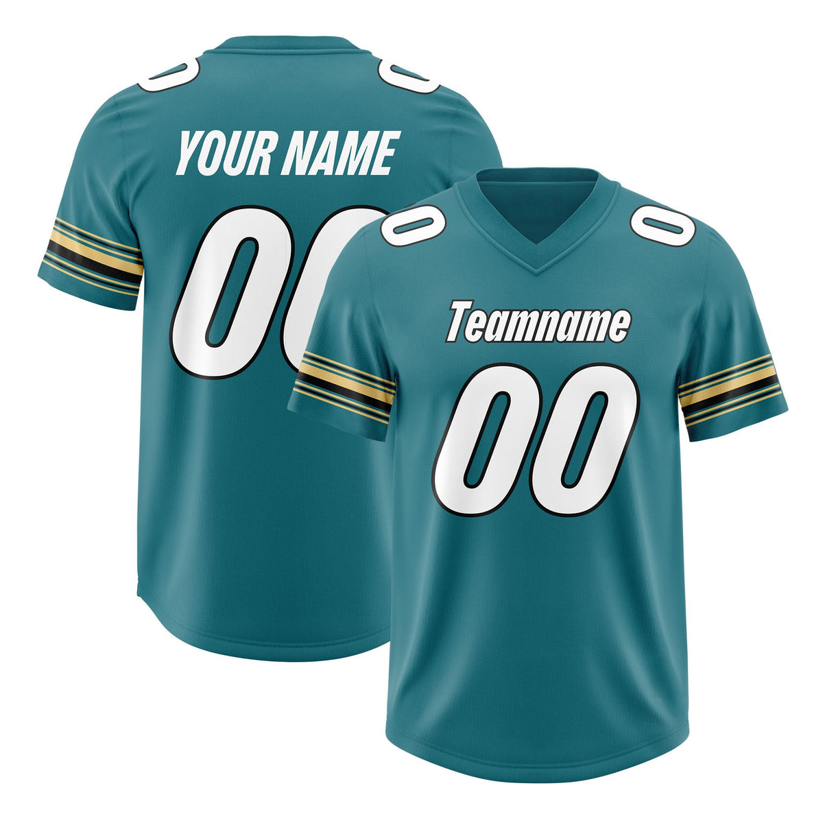 Custom Aqua White Retro Personalized Sleeve Line Authentic American Football Jersey