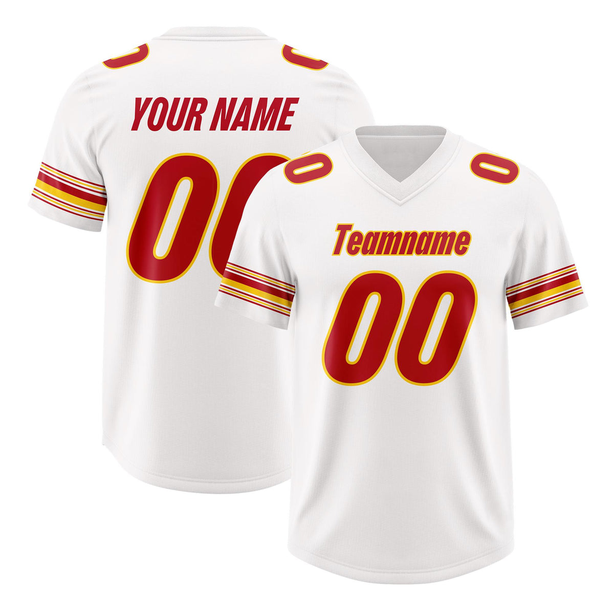 Custom White Red Retro Personalized Sleeve Line Authentic American Football Jersey