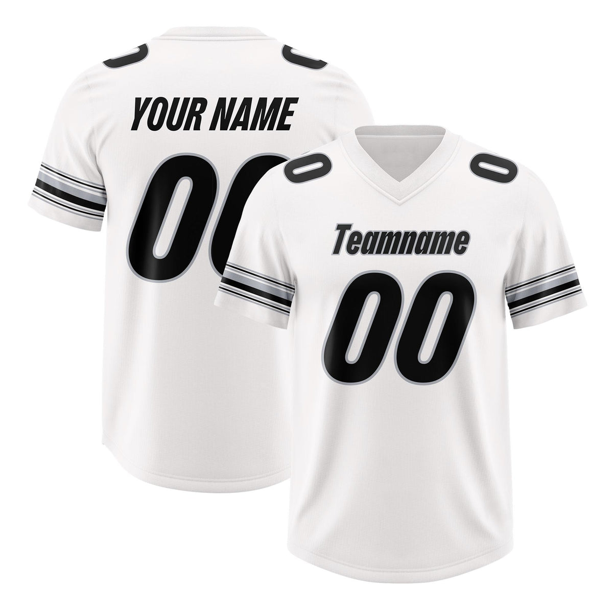 Custom White Black Retro Personalized Sleeve Line Authentic American Football Jersey