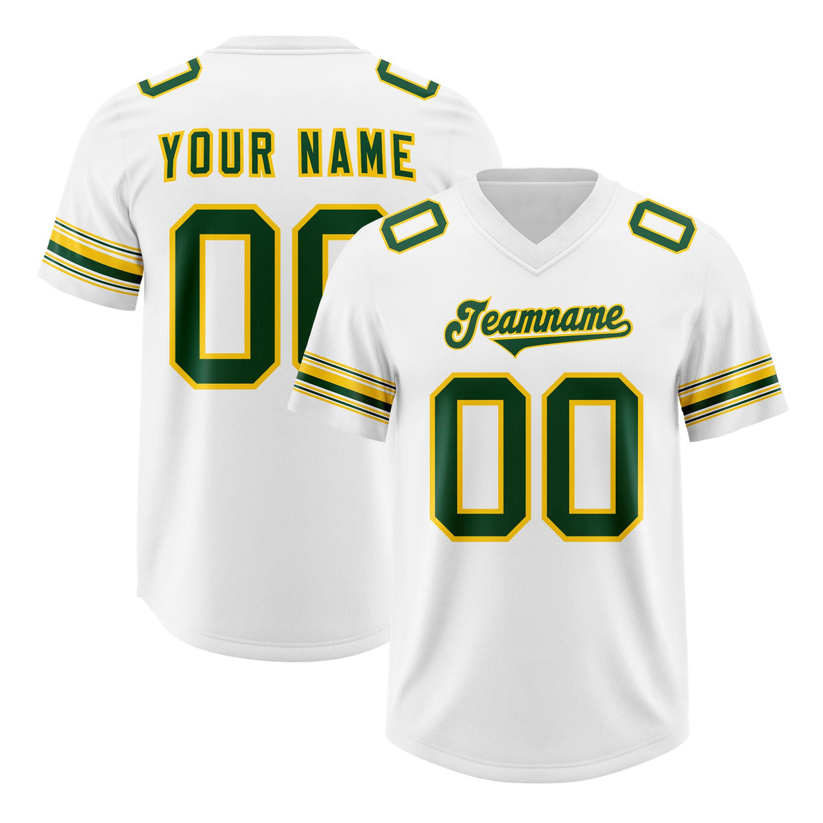 Custom White Green Retro Personalized Sleeve Line Authentic American Football Jersey