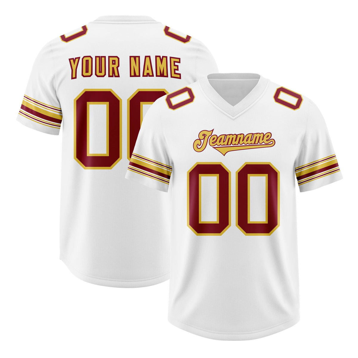 Custom White Red Retro Personalized Sleeve Line Authentic American Football Jersey