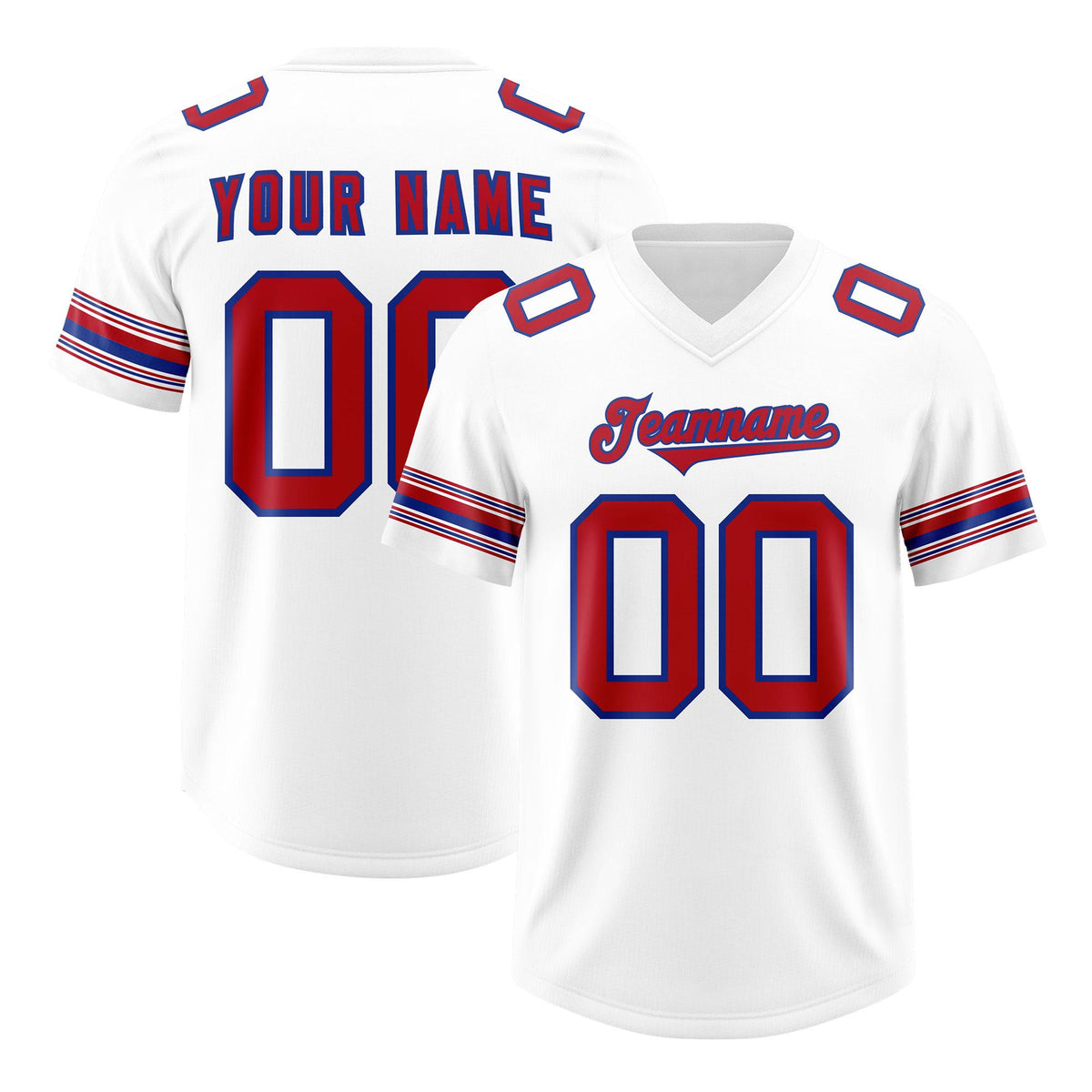 Custom White Red Retro Personalized Sleeve Line Authentic American Football Jersey