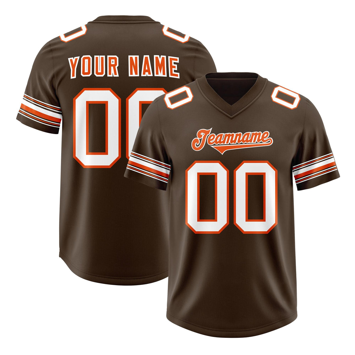 Custom Brown White Retro Personalized Sleeve Line Authentic American Football Jersey