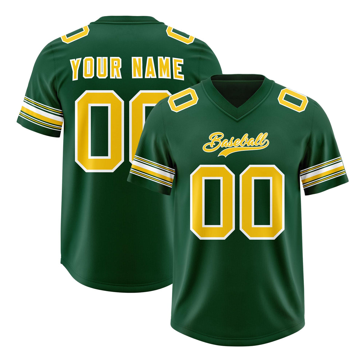 Custom Green Gold Retro Personalized Sleeve Line Authentic American Football Jersey