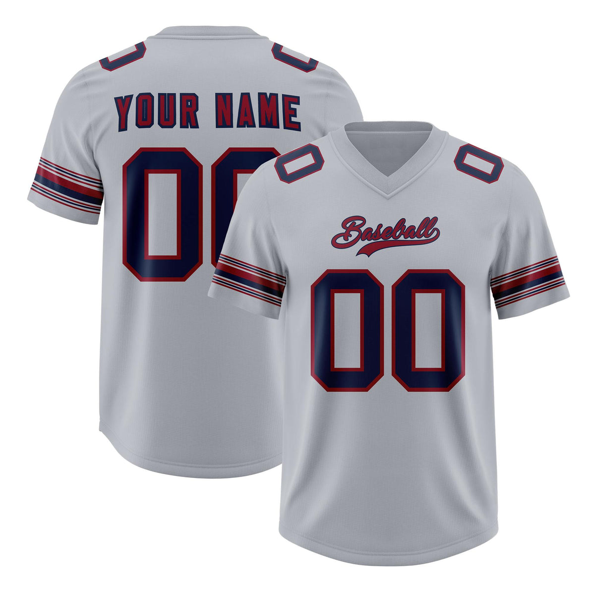 Custom Gray Navy Retro Personalized Sleeve Line Authentic American Football Jersey