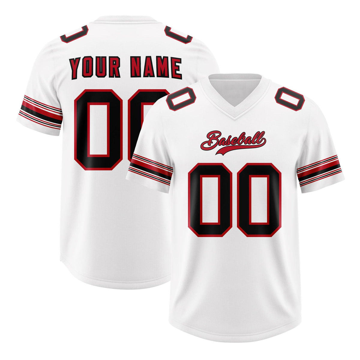 Custom White Red Retro Personalized Sleeve Line Authentic American Football Jersey