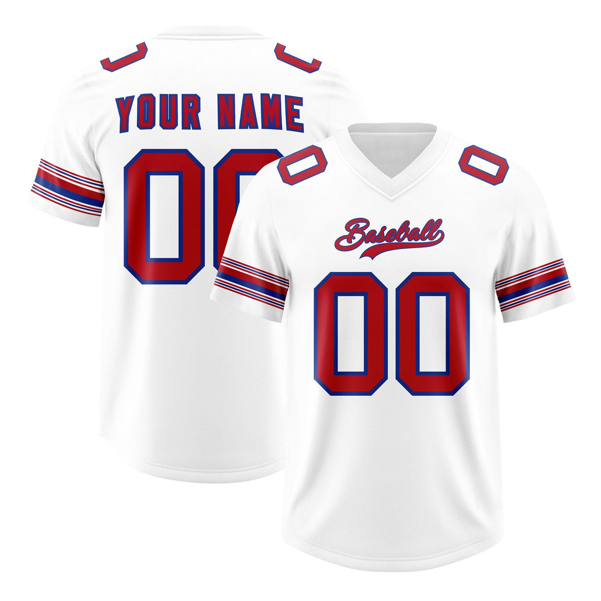 Custom White Red Retro Personalized Sleeve Line Authentic American Football Jersey