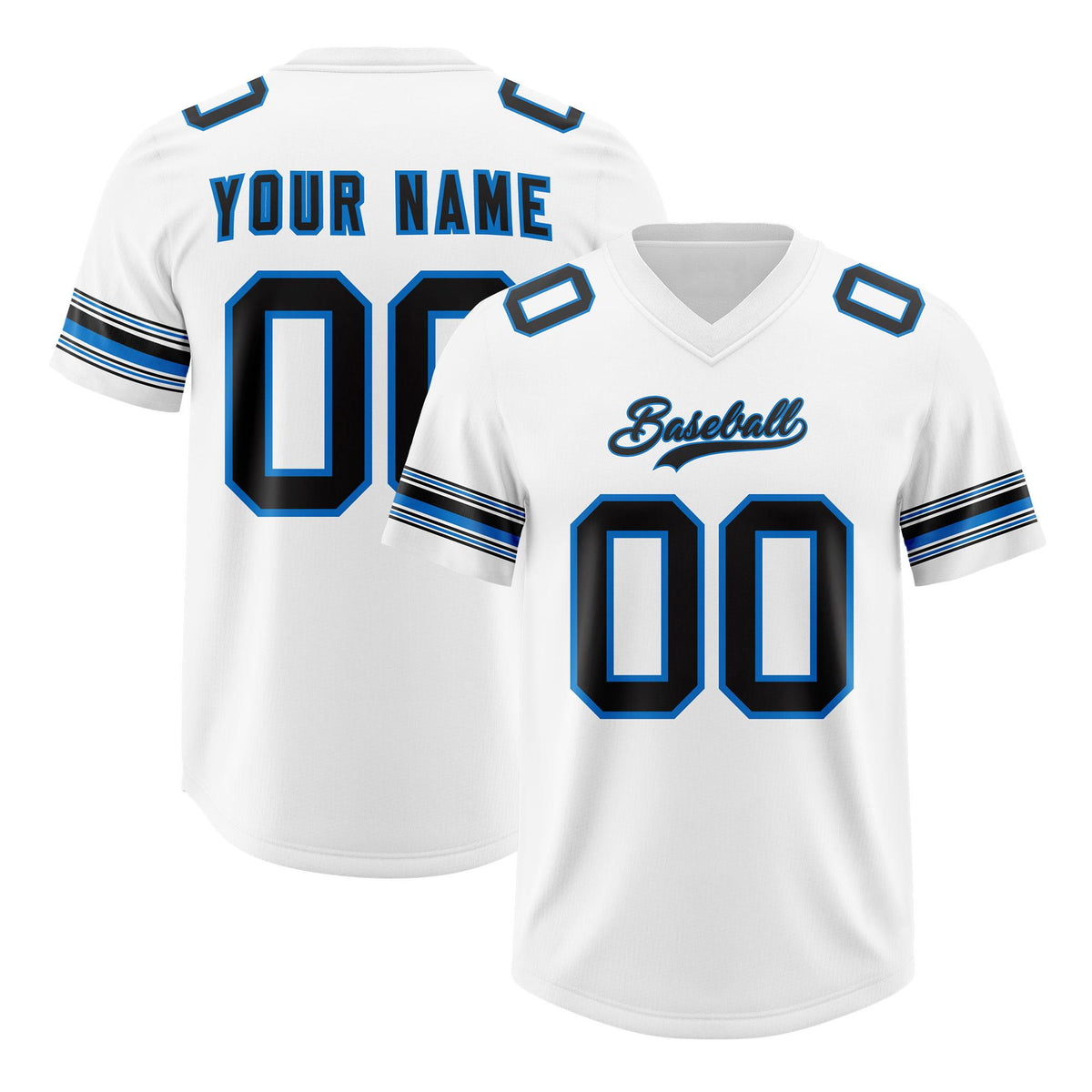 Custom White Black Retro Personalized Sleeve Line Authentic American Football Jersey