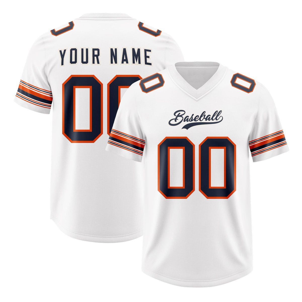 Custom White Navy Retro Personalized Sleeve Line Authentic American Football Jersey