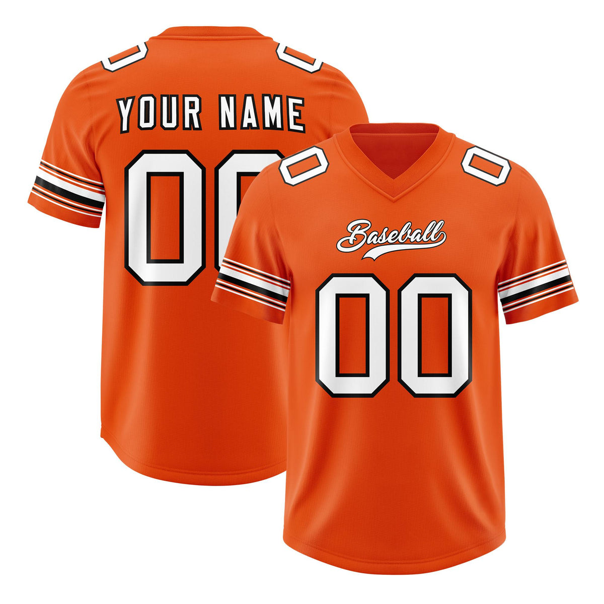 Custom Orange White Retro Personalized Sleeve Line Authentic American Football Jersey