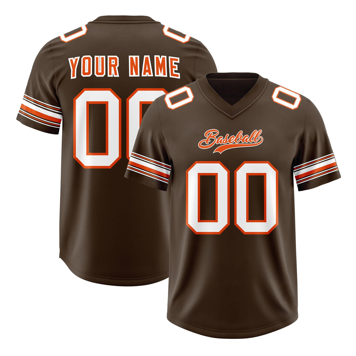 Custom Brown White Retro Personalized Sleeve Line Authentic American Football Jersey