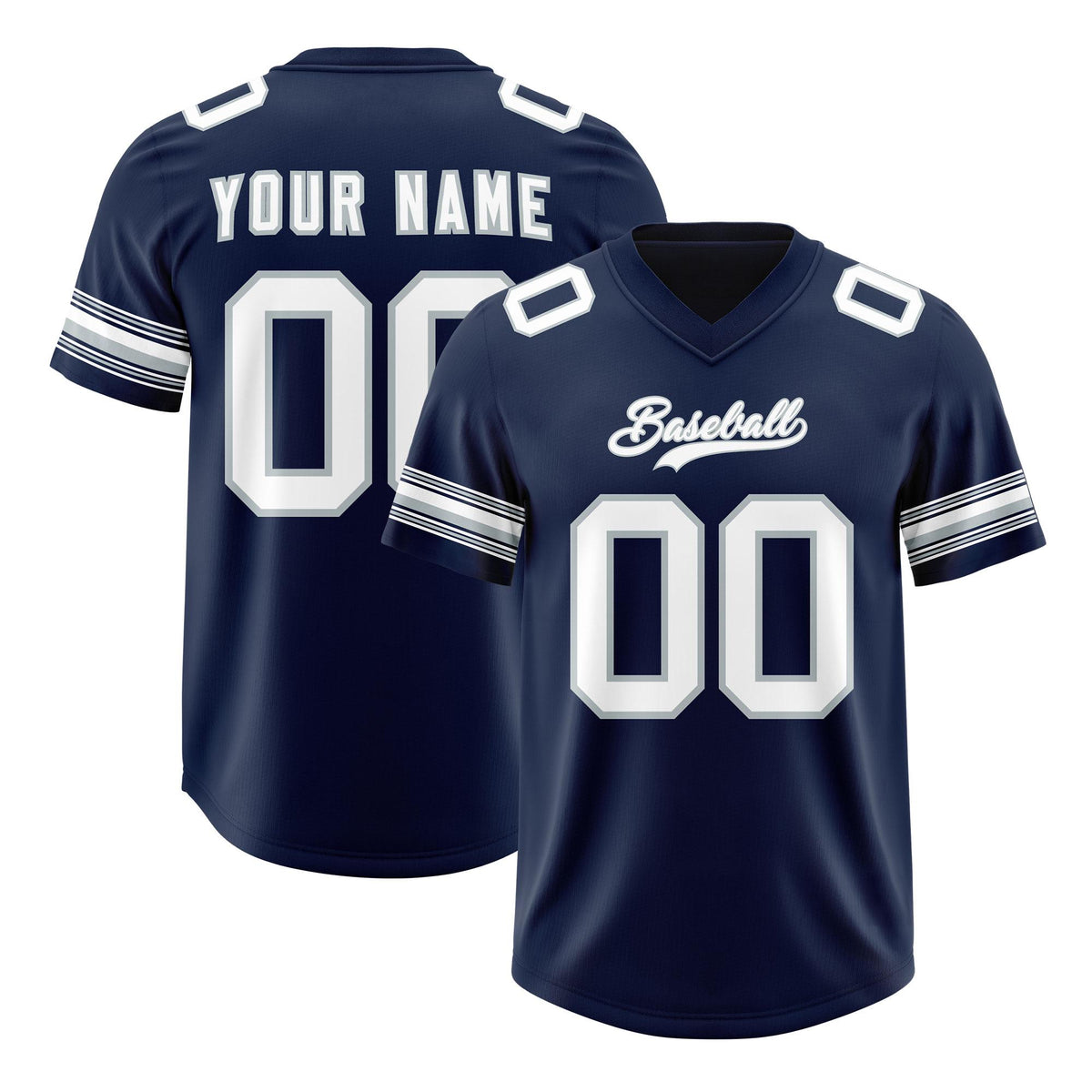 Custom Navy White Retro Personalized Sleeve Line Authentic American Football Jersey