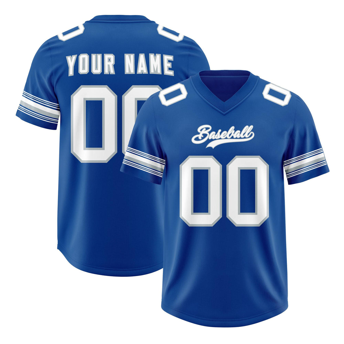 Custom Royal White Retro Personalized Sleeve Line Authentic American Football Jersey