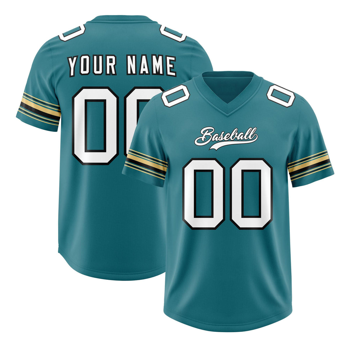 Custom Aqua White Retro Personalized Sleeve Line Authentic American Football Jersey