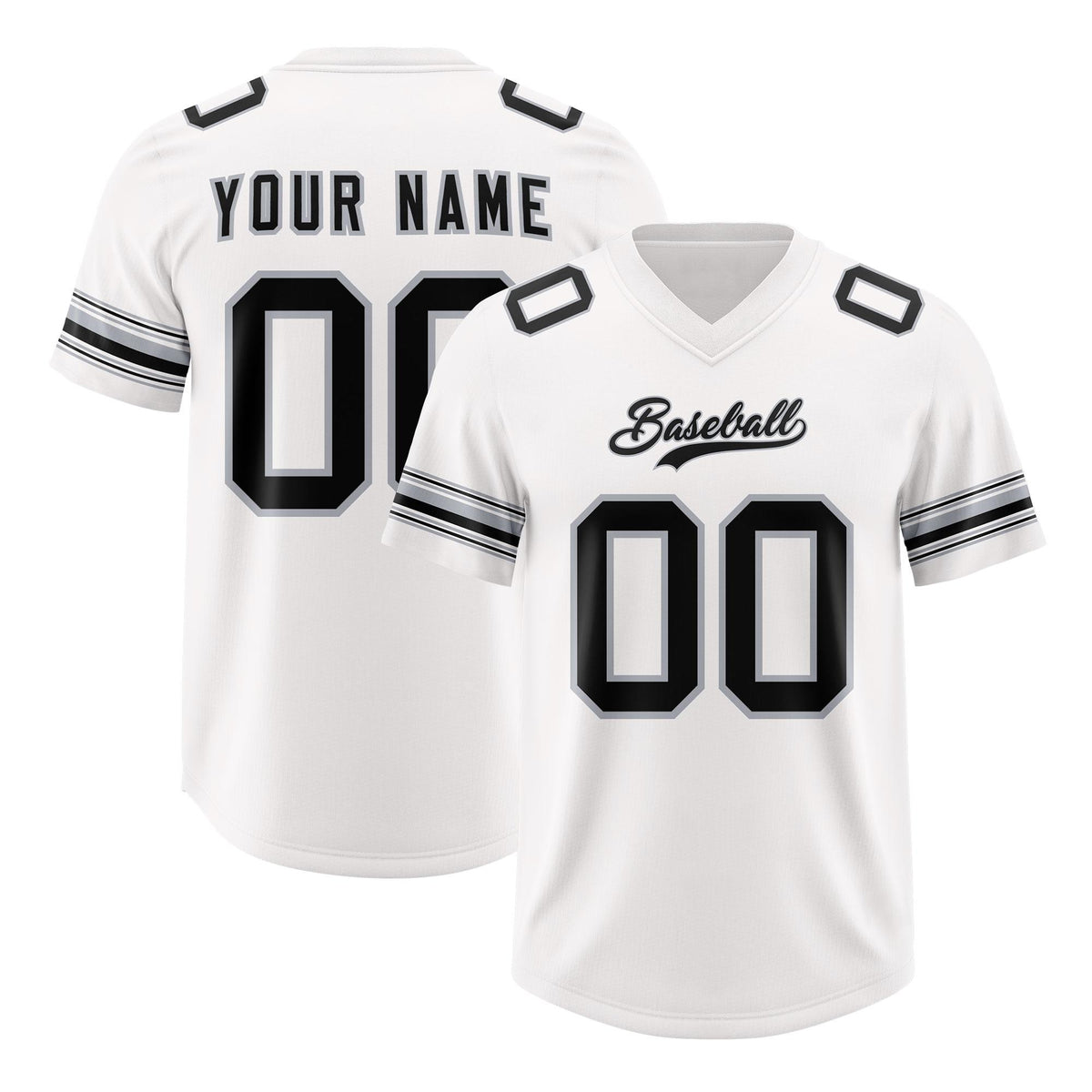 Custom White Black Retro Personalized Sleeve Line Authentic American Football Jersey