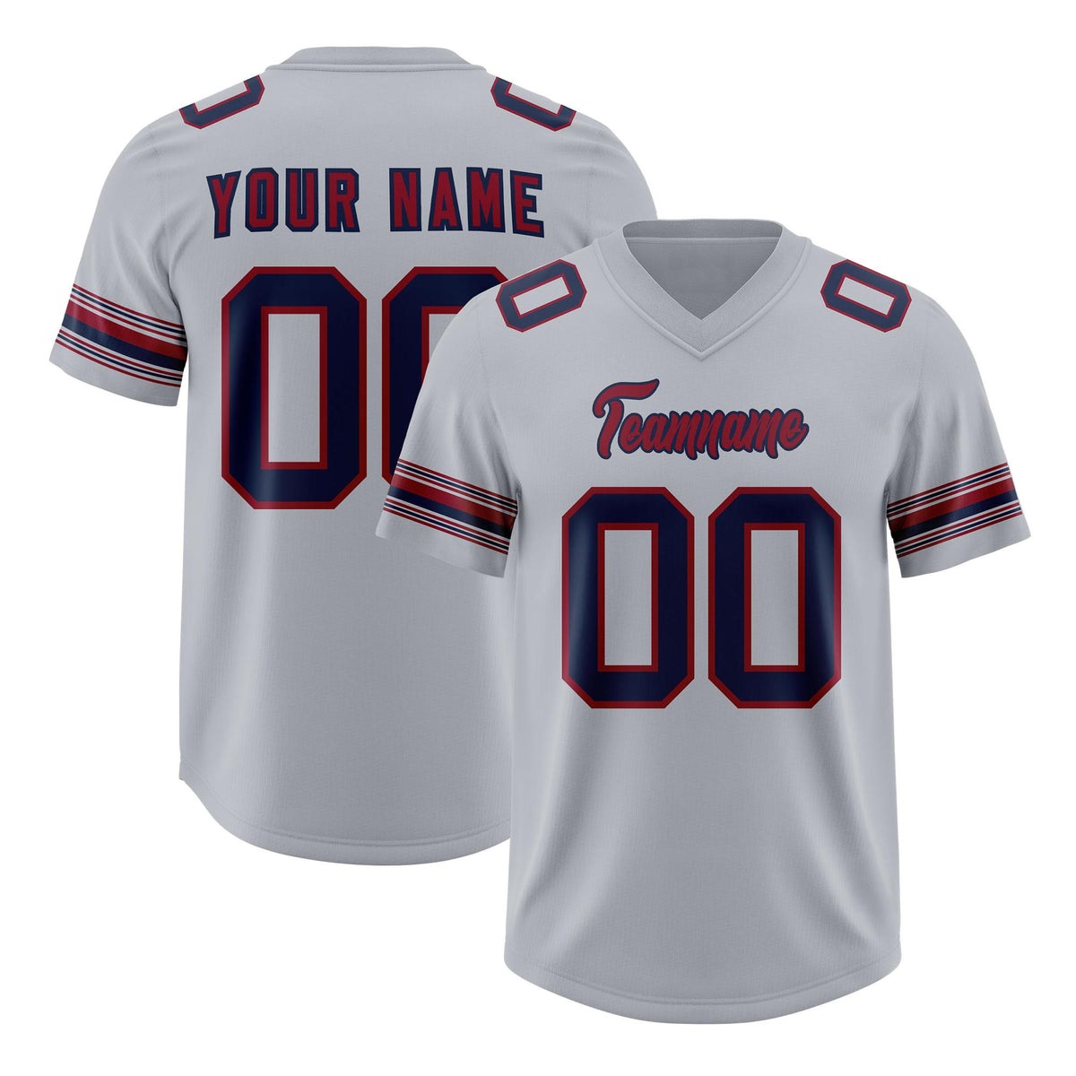 Custom Gray Navy Retro Personalized Sleeve Line Authentic American Football Jersey