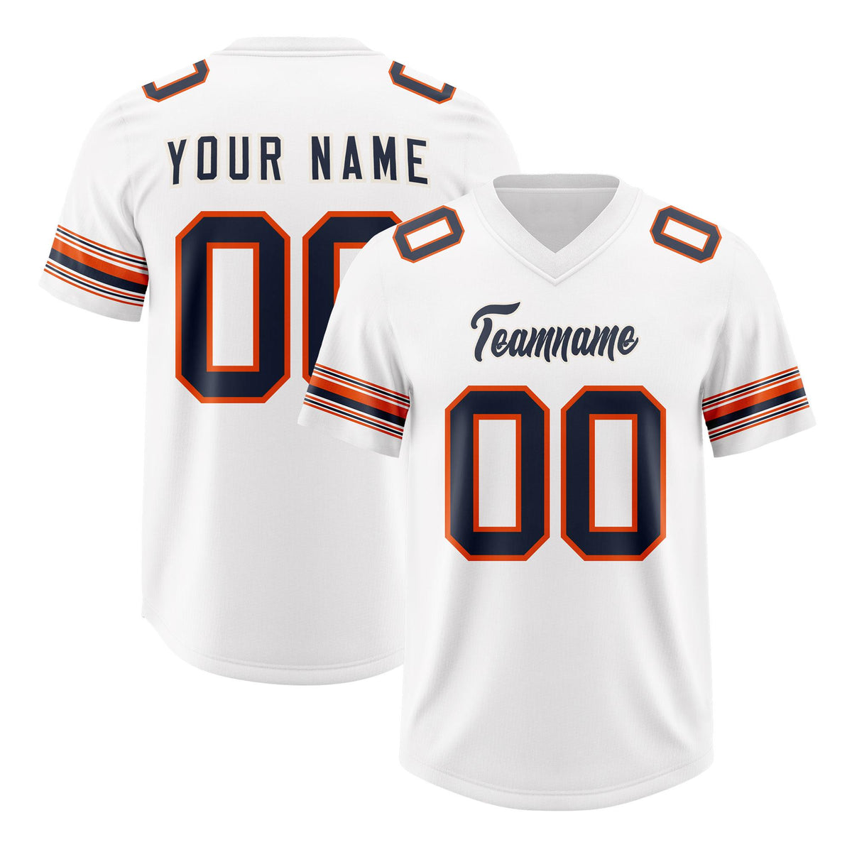 Custom White Navy Retro Personalized Sleeve Line Authentic American Football Jersey
