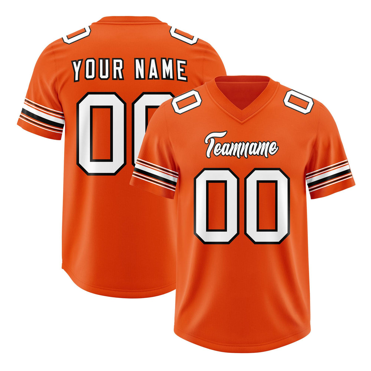 Custom Orange White Retro Personalized Sleeve Line Authentic American Football Jersey