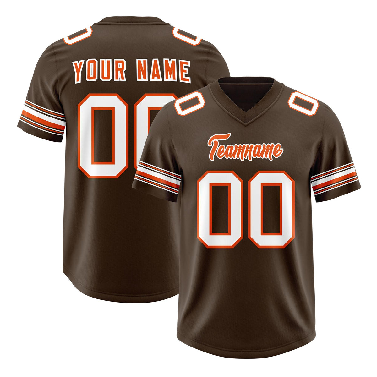 Custom Brown White Retro Personalized Sleeve Line Authentic American Football Jersey