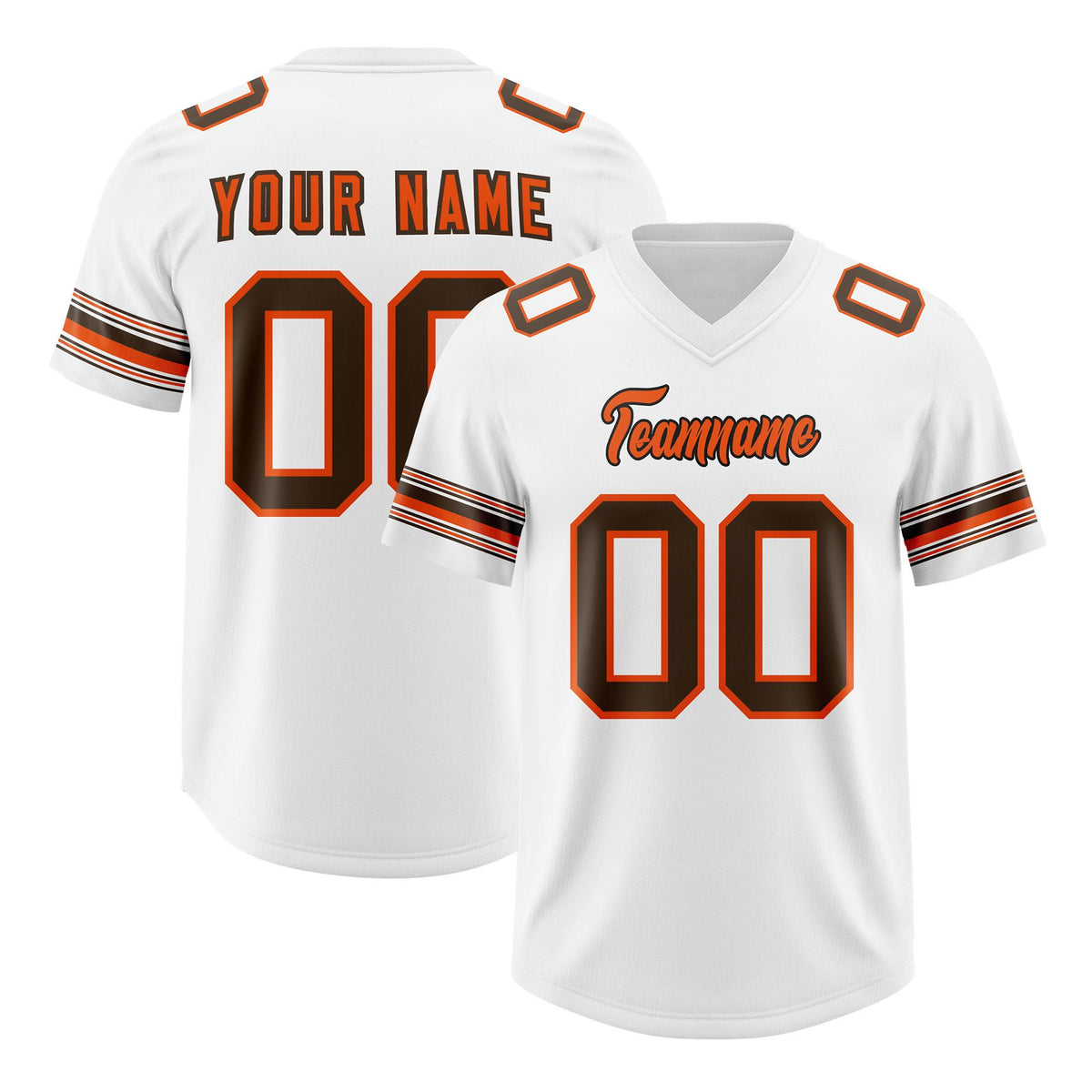 Custom White Brown Retro Personalized Sleeve Line Authentic American Football Jersey