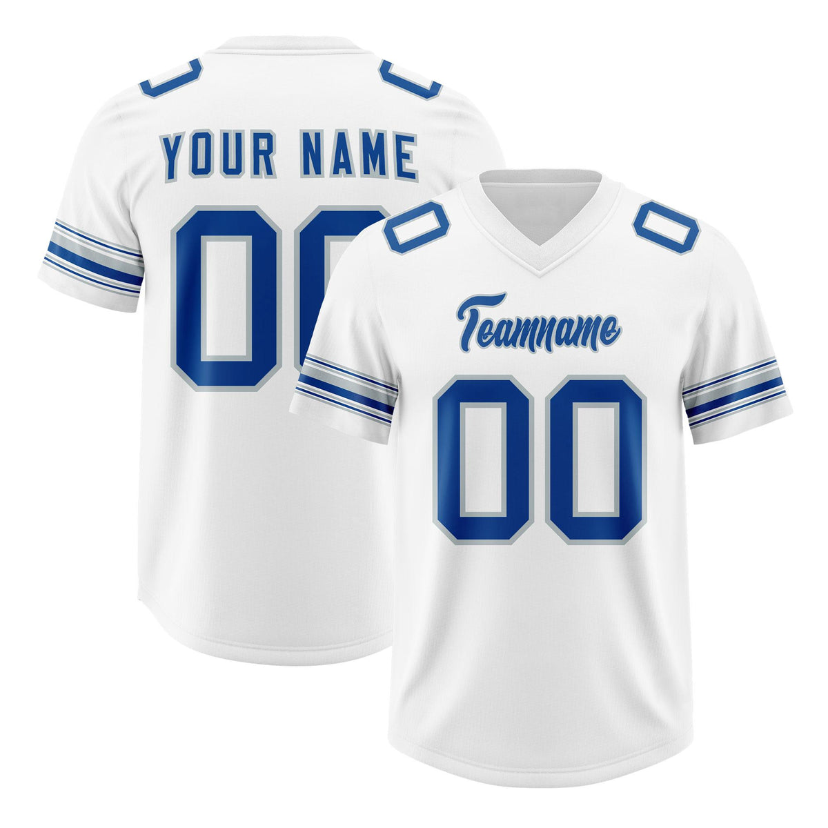 Custom White Royal Retro Personalized Sleeve Line Authentic American Football Jersey