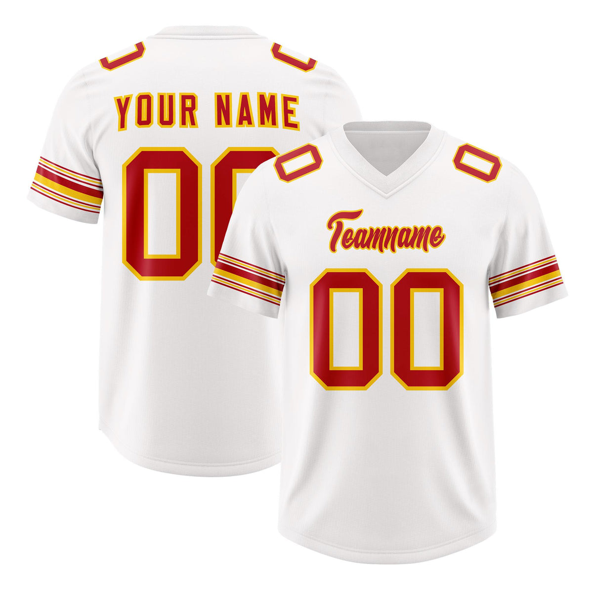 Custom White Red Retro Personalized Sleeve Line Authentic American Football Jersey