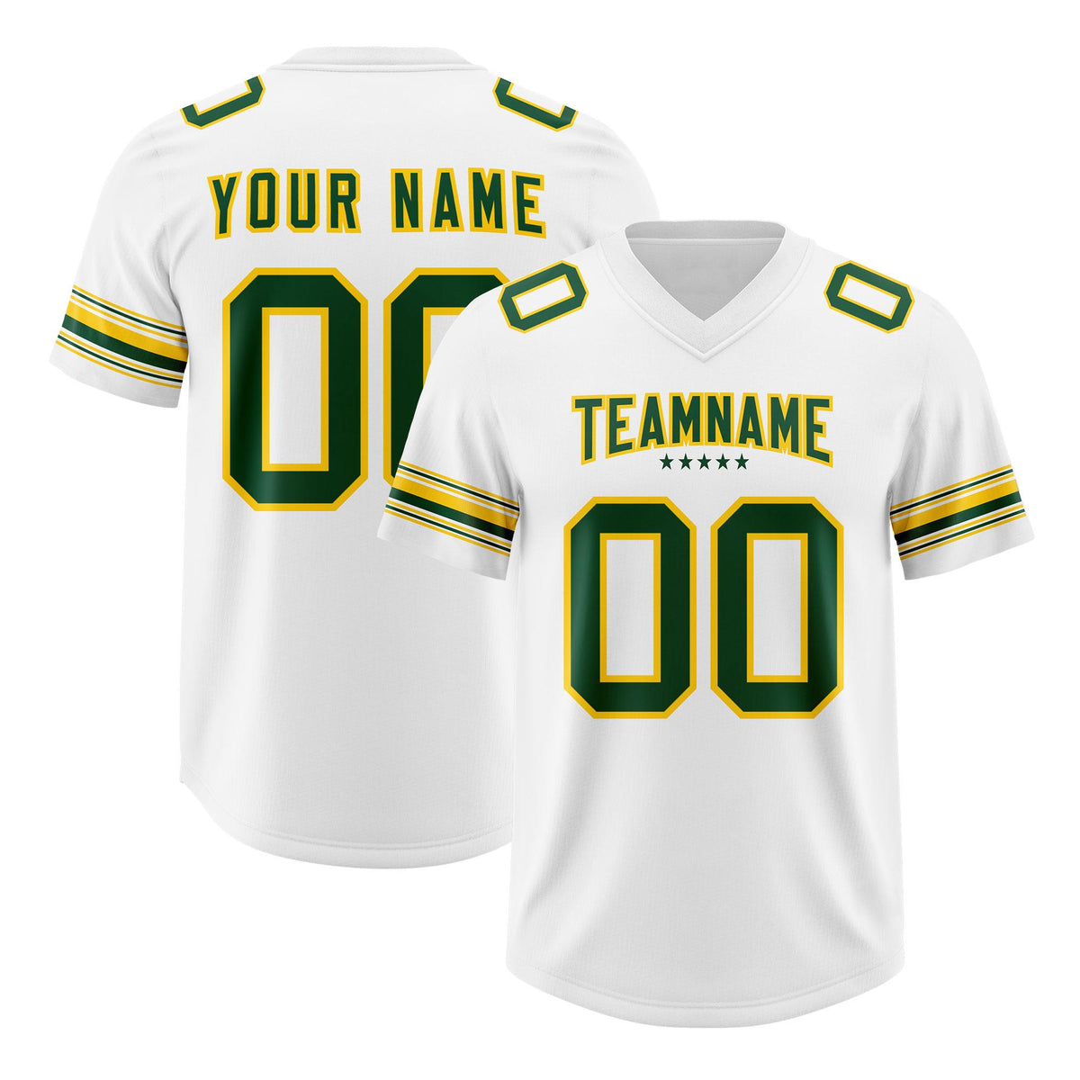 Custom White Green Retro Personalized Sleeve Line Authentic American Football Jersey