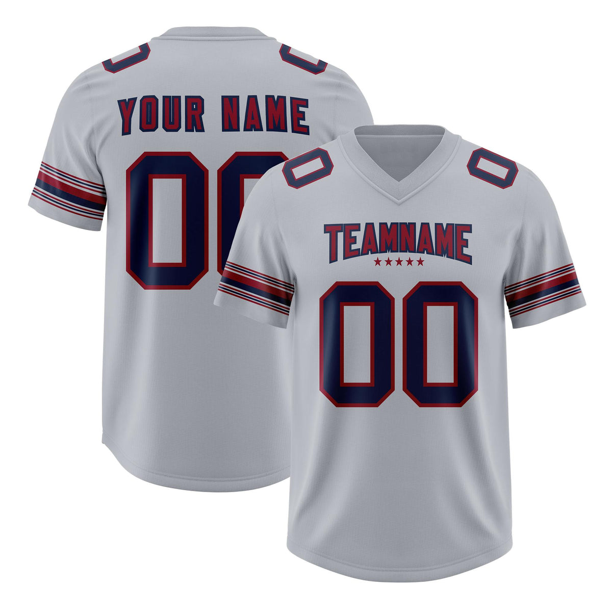 Custom Gray Navy Retro Personalized Sleeve Line Authentic American Football Jersey